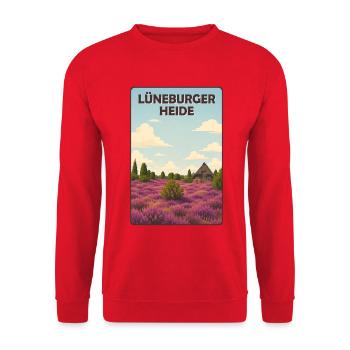 Lüneburger Heide - Unisex Pullover - Rot - Vorne - Alina (178cm) & Michal (187cm)