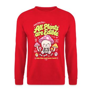 All Plants Are Edible Organic Gardening - Unisex Sweatshirt - red - Front - Alina (178cm) & Michal (187cm)