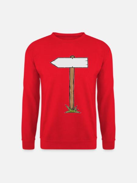 Wanderpfad Schildmotiv - Unisex Pullover - Rot