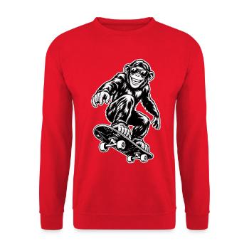 Skater Ape - Unisex Pullover - Rot - Vorne - Alina (178cm) & Michal (187cm)