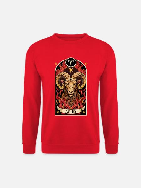 WIDDER-Tierkreiszeichen - Unisex Pullover - Rot