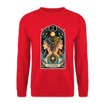 ZWILLINGE STERNZEICHEN - Unisex Pullover - Rot - Vorne - Alina (178cm) & Michal (187cm)