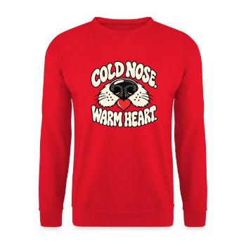 Cold Nose. Warm Heart. – Hundeliebe - Unisex Pullover - Rot - Vorne - Alina (178cm) & Michal (187cm)