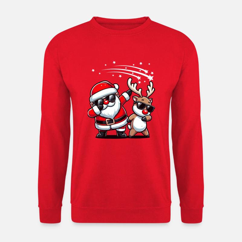Weihnachtsmann Rentier Dabbing Weihnachtsoutfit - Unisex Pullover - Rot