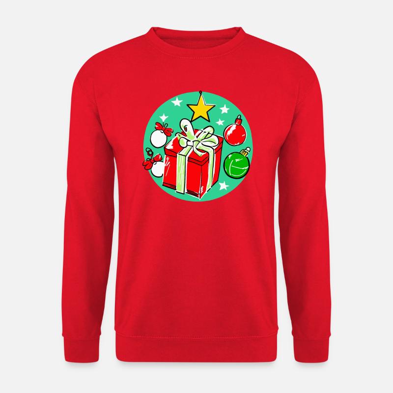 Weihnachtsgeschenkbox & Dekorationen - Unisex Pullover - Rot