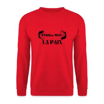 FISHez moi la paix - Sweat-shirt Unisexe - rouge - Devant - Alina (178cm) & Michal (187cm)