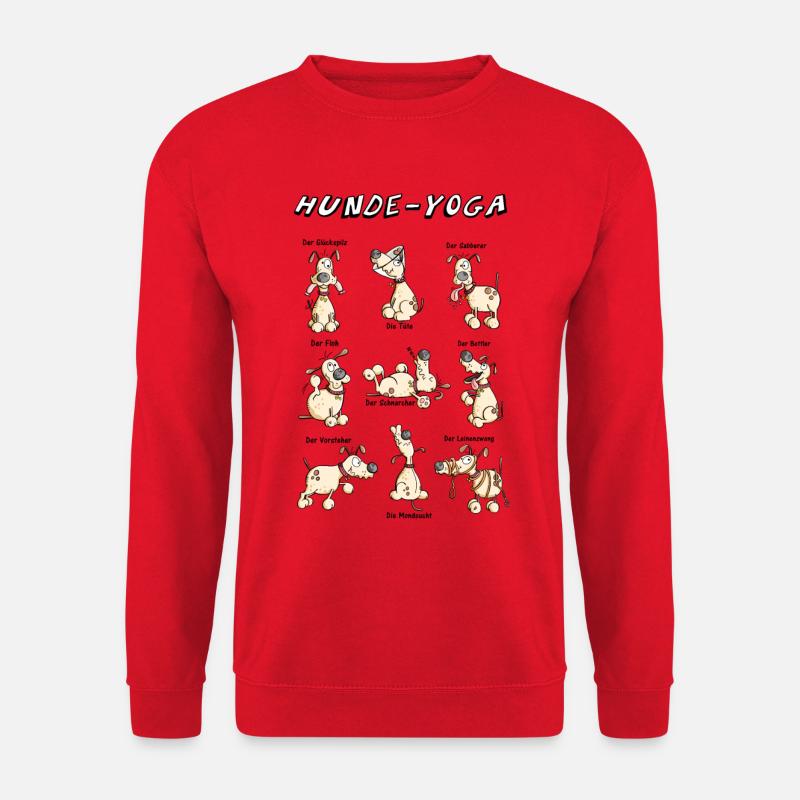 Hunde Yoga - Unisex Pullover - Rot