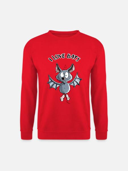 I Love Bats - Fledermaus - Fledermäuse - Unisex Pullover - Rot