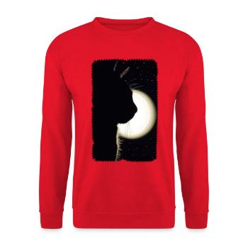 Moon Cat - Unisex Sweatshirt - red - Front - Alina (178cm) & Michal (187cm)