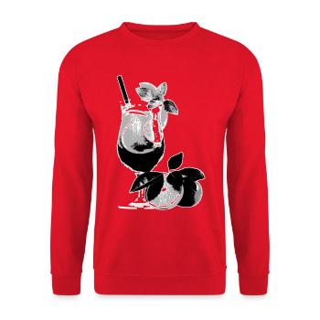 Drink Cocktail Glass Orange Black White Graphic - Unisex Sweatshirt - red - Front - Alina (178cm) & Michal (187cm)