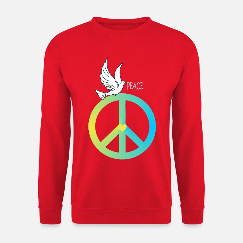 Peacezeichen Friedenstaube - Unisex Pullover - Rot