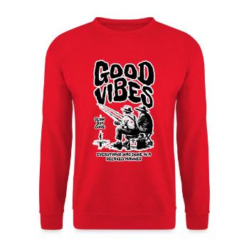 Pêche : Ondes positives - Sweat-shirt Unisexe - rouge - Devant - Alina (178cm) & Michal (187cm)