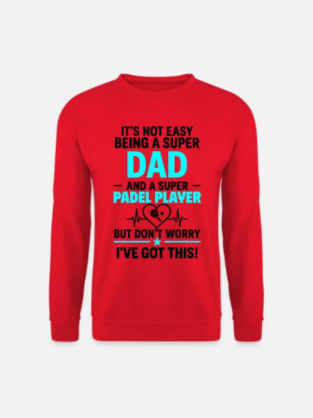 Cœur + Padel – Super Dad Padel Player - Sweat-shirt Unisexe - rouge