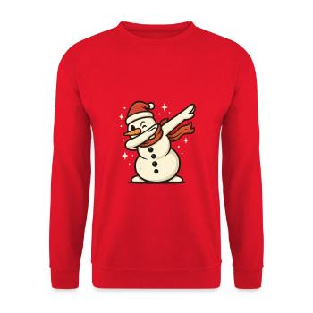 Tamponnement bonhomme de neige Dab bonhomme de neige - Sweat-shirt Unisexe - rouge - Devant - Alina (178cm) & Michal (187cm)