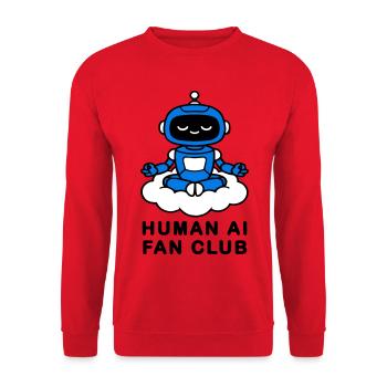 Human AI Fan Club - Unisex Sweatshirt - red - Front - Alina (178cm) & Michal (187cm)