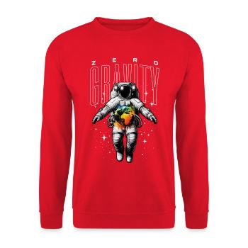 Zero Gravity Astronaut – Space & Earth - Unisex Sweatshirt - red - Front - Alina (178cm) & Michal (187cm)