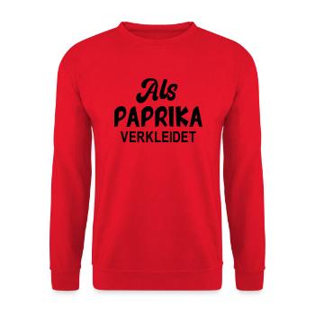 Paprika Kostüm Karneval Gemüse verkleidet Fasching - Unisex Pullover - Rot - Vorne - Alina (178cm) & Michal (187cm)