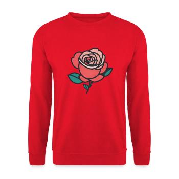 Blooming Beauty: Rose Illustration - Unisex Sweatshirt - red - Front - Alina (178cm) & Michal (187cm)
