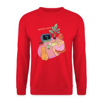 The Perfect Date - Unisex Pullover - Rot - Vorne - Alina (178cm) & Michal (187cm)