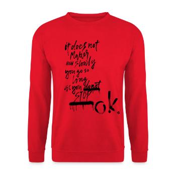 Do not stop - Unisex Pullover - Rot - Vorne - Alina (178cm) & Michal (187cm)