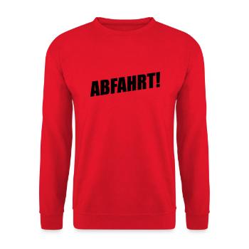 ABFAHRT - Unisex Pullover - Rot - Vorne - Alina (178cm) & Michal (187cm)