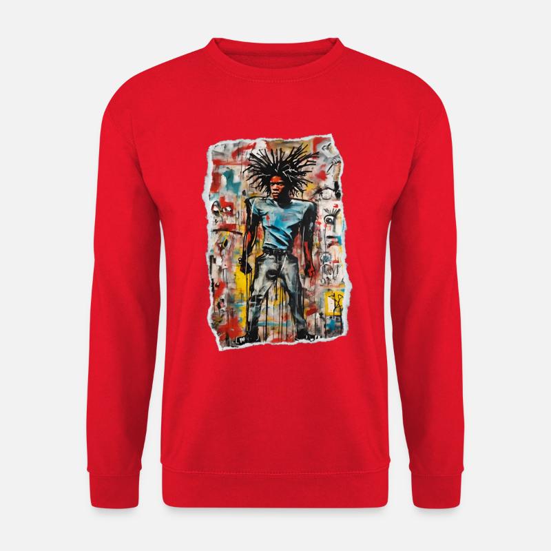 Energiegeladene und farbenfrohe Straßenkunst - Unisex Pullover - Rot