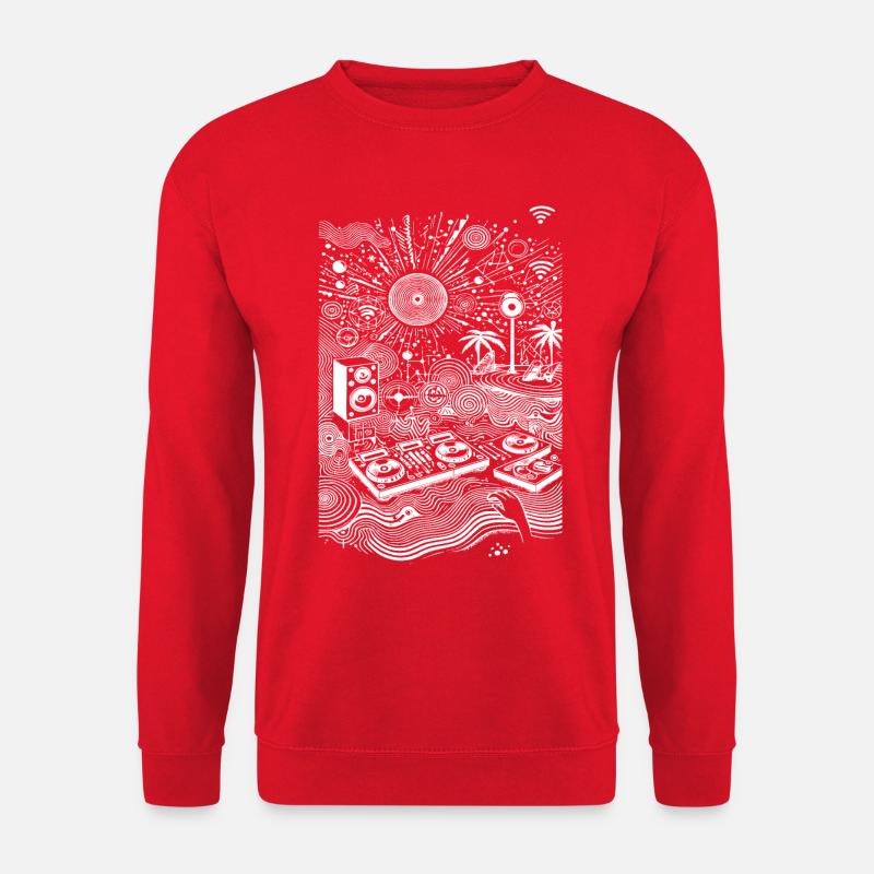 Kosmischer DJ Beach Vibes - Unisex Pullover - Rot