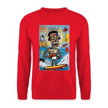 Surfeur Urbain - Style Abstrait - Sweat-shirt Unisexe - rouge - Devant - Alina (178cm) & Michal (187cm)