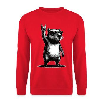 Capybara des rochers - Sweat-shirt Unisexe - rouge - Devant - Alina (178cm) & Michal (187cm)