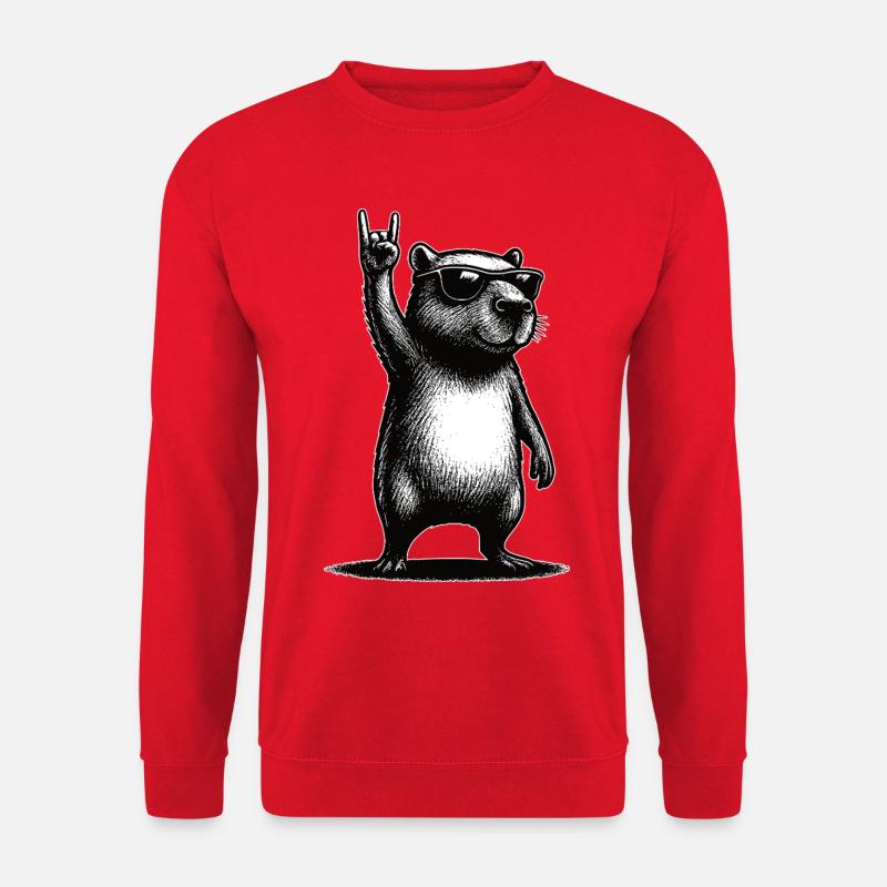 Rock Capybara - Unisex Sweatshirt - red