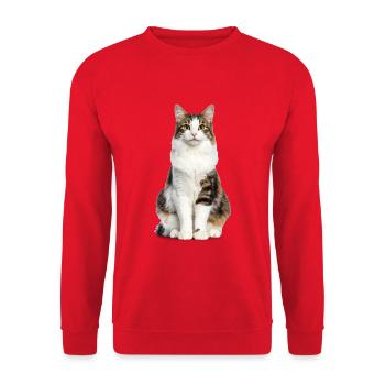 Mixed Fluffy Cat – Fluffy & Full of Personality - Unisex Sweatshirt - red - Front - Alina (178cm) & Michal (187cm)