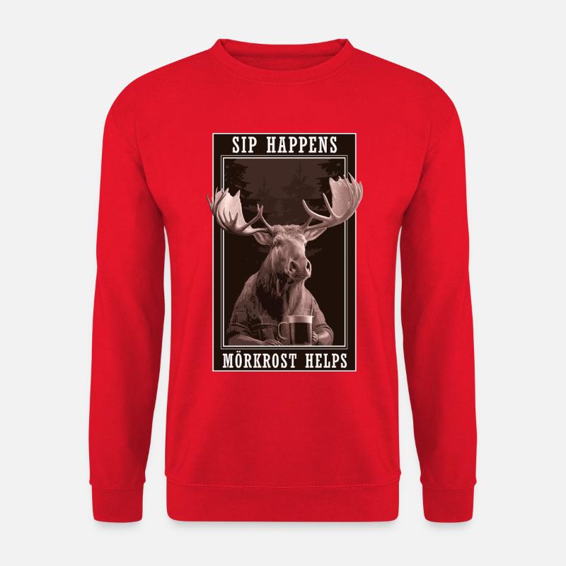 Mörkrost Coffee Sweden Moose Funny - Unisex Sweatshirt - red