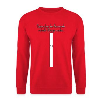 Spinne an der Feuerstange zweideutig Wortwitz - Unisex Pullover - Rot - Vorne - Alina (178cm) & Michal (187cm)