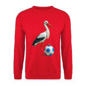 Weissstorch Störche - Unisex Pullover - Rot - Vorne - Alina (178cm) & Michal (187cm)