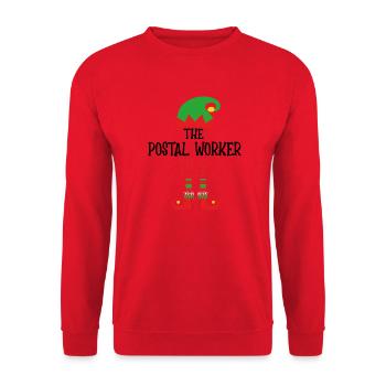 Merry Christmas Postal Worker - Unisex Sweatshirt - red - Front - Alina (178cm) & Michal (187cm)