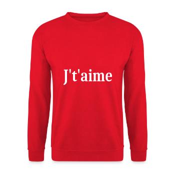 Ich liebe dich Valentinstag - Unisex Pullover - Rot - Vorne - Alina (178cm) & Michal (187cm)
