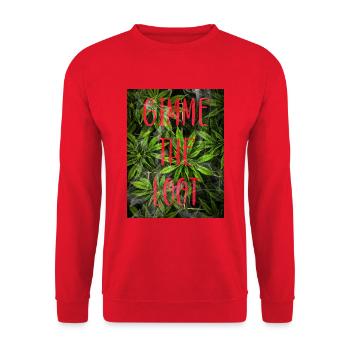 Give me the loot - Weed Love - Unisex Pullover - Rot - Vorne - Alina (178cm) & Michal (187cm)