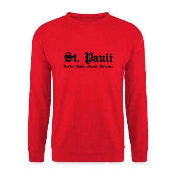 St. Pauli Harder Better Faster Stronger - Unisex Pullover - Rot - Vorne - Alina (178cm) & Michal (187cm)