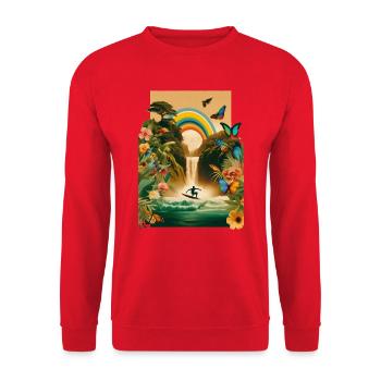Vague arc-en-ciel du paradis du surf - Sweat-shirt Unisexe - rouge - Devant - Alina (178cm) & Michal (187cm)