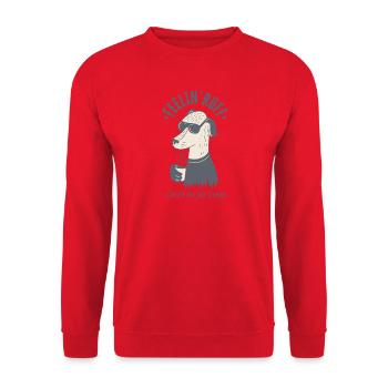 Feelin' Ruff – Coffee before chaos - Unisex Sweatshirt - red - Front - Alina (178cm) & Michal (187cm)