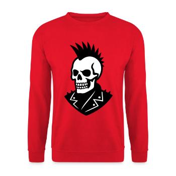 Skull Punk - Unisex Pullover - Rot - Vorne - Alina (178cm) & Michal (187cm)