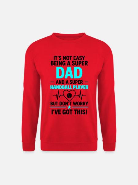 Herz + Handball – Super Papa Handballspieler - Unisex Pullover - Rot