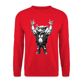 Rocker Elephant Metal Heavy Metal Hardrock Design - Unisex Sweatshirt - red - Front - Alina (178cm) & Michal (187cm)