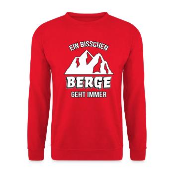 Bergsteiger Berge Alpen Gebirge Wandern Wanderer - Unisex Pullover - Rot - Vorne - Alina (178cm) & Michal (187cm)