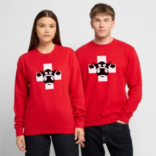 Schweizerkreuz mit Kuh - Unisex Pullover