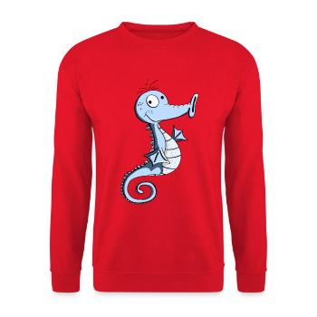 Funny Seahorse - Seahorse - Seahorses - Unisex Sweatshirt - red - Front - Alina (178cm) & Michal (187cm)