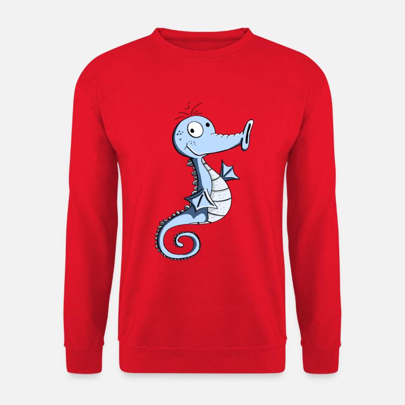Lustiges Seepferdchen - Seepferd - Seepferde - Unisex Pullover - Rot