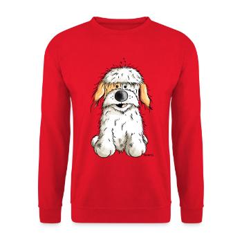 Funny Havanese - Unisex Sweatshirt - red - Front - Alina (178cm) & Michal (187cm)