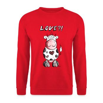 Love Kuh - Unisex Pullover - Rot - Vorne - Alina (178cm) & Michal (187cm)