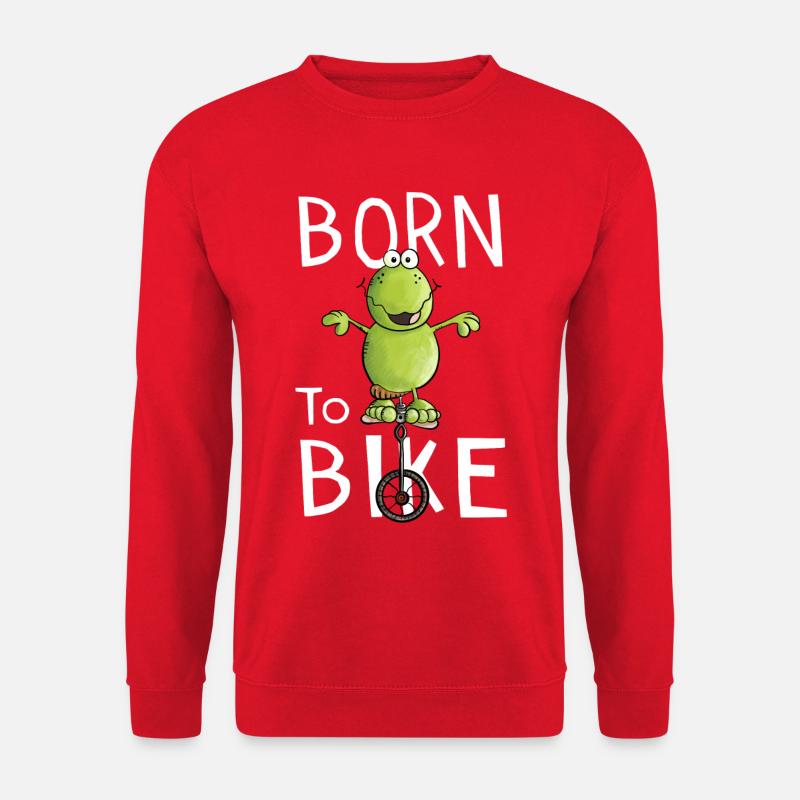 Born To Bike - Frosch - Einrad - Fahrrad - Comic - Unisex Pullover - Rot